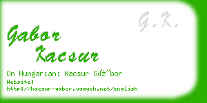 gabor kacsur business card